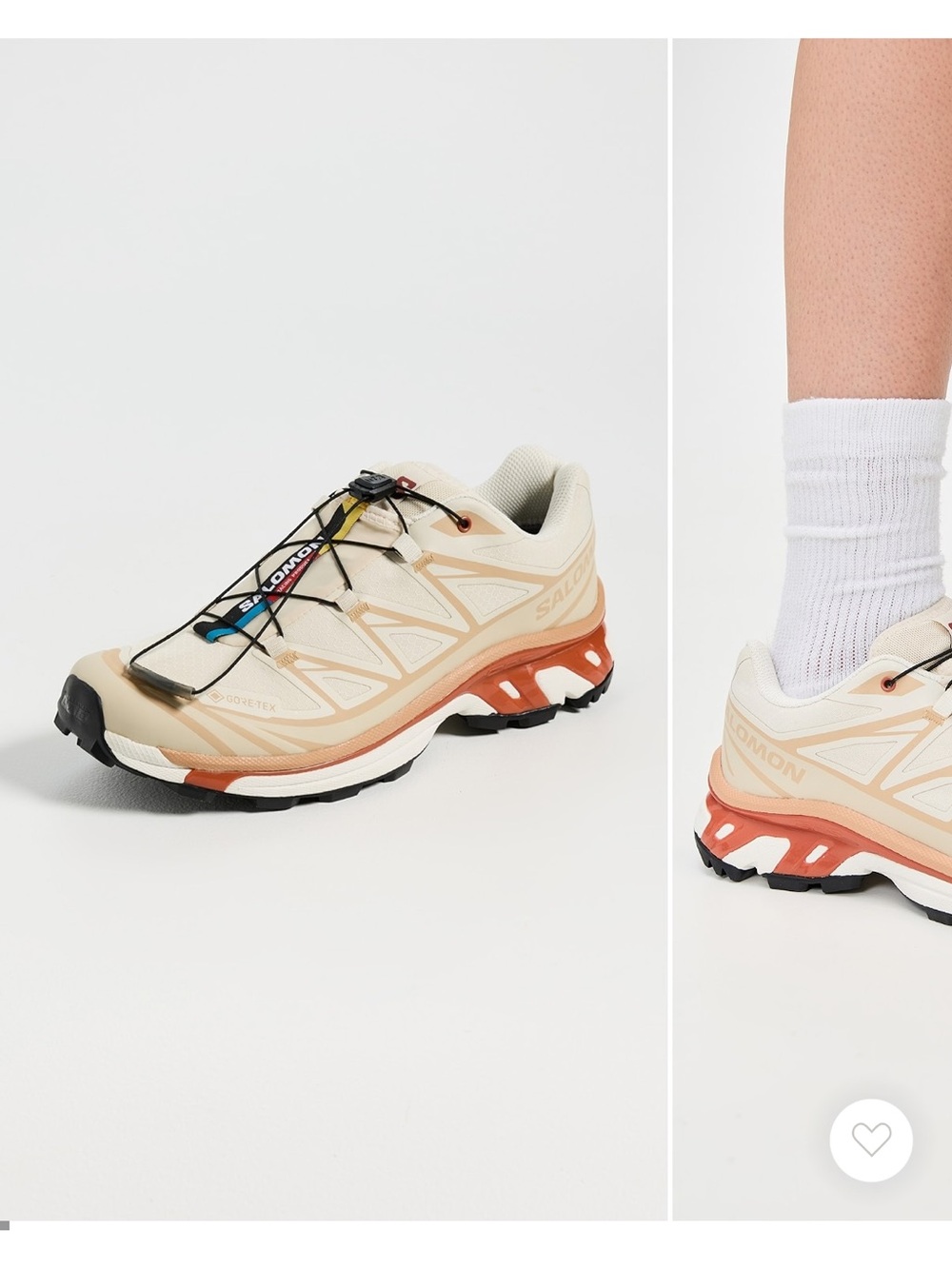 Salomon Beige and Rust Trail Sneakers